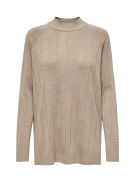 Pull en tricot Only Tess beige pour femme