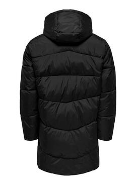 Manteau matelassé Only and Sons Jonas noir pour homme