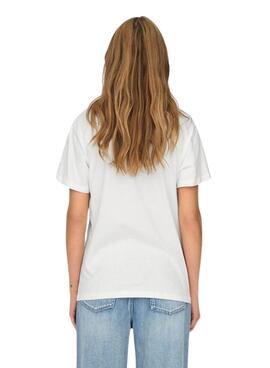 T-shirt Only Dolla rebel blanc pour femme