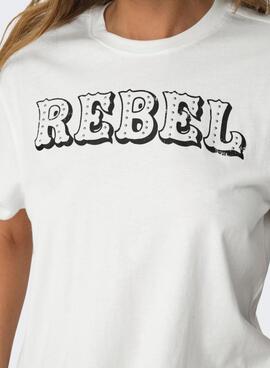 T-shirt Only Dolla rebel blanc pour femme