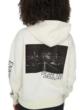 Sweat-shirt Only Cassie blanc pour femme 