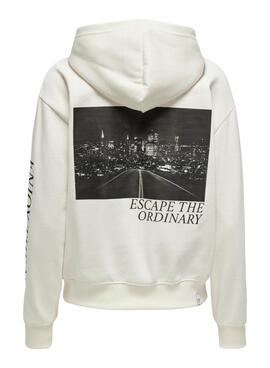 Sweat-shirt Only Cassie blanc pour femme 