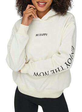 Sweat-shirt Only Cassie blanc pour femme 