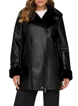 Manteau Only Mariam biker noir pour femme