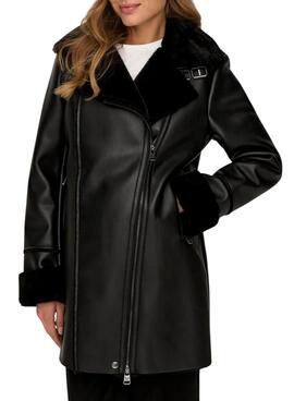 Manteau Only Mariam biker noir pour femme