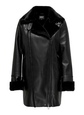 Manteau Only Mariam biker noir pour femme