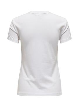 T-shirt Only Vibe Life dog blanc pour femme