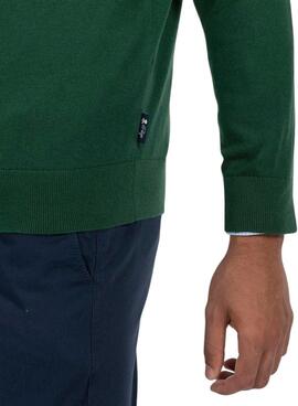 Pull El Pulpo Col V Mélange vert pour homme