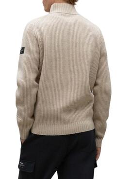 Pull Ecoalf Dragoalf beige pour homme