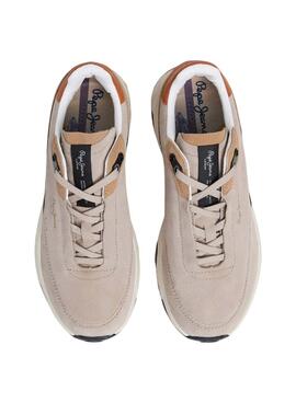 Chaussures Pepe Jeans James beige pour homme