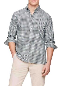 Chemise Tommy Hilfiger Gingham verte et blanche pour homme