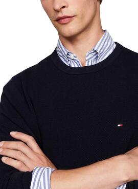 Pull Tommy Hilfiger Essential bleu marine pour homme