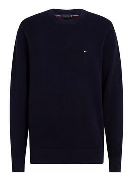 Pull Tommy Hilfiger Essential bleu marine pour homme