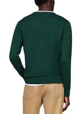 Pull Tommy Hilfiger Essential vert pour homme