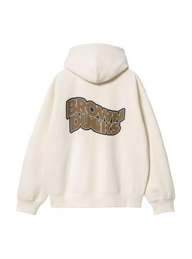 Sweatshirt Carhartt Ducks beige avec fermeture éclair pour homme