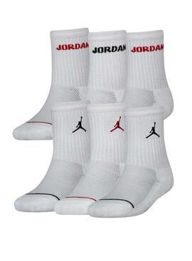 Pack de 6 chaussettes Jordan Legend Crew blanches pour fille et garçon