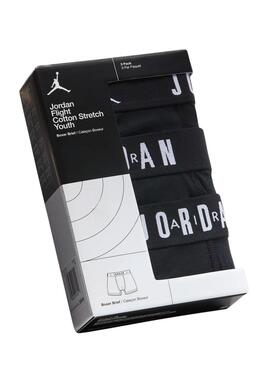 Pack de 3 boxers Jordan Flight Cotton Core noirs pour garçon