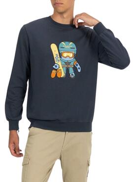 Sweat-shirt El Pulpo Snowboard bleu marine pour homme.