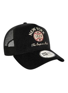 Casquette New Era Cord Trucker noire pour femme et homme