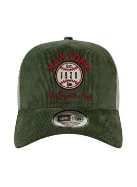 Casquette New Era Cord Trucker verte pour homme et femme