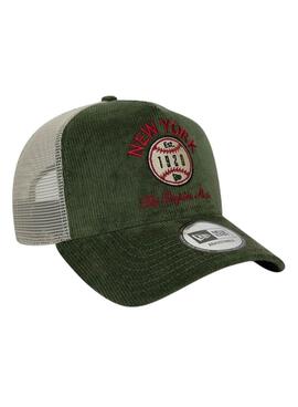 Casquette New Era Cord Trucker verte pour homme et femme