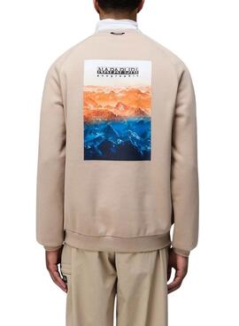 Sweatshirt Napapijri Rollin beige pour homme