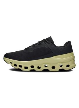 Chaussures On Running Cloudmonster noir et citron pour homme