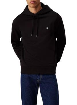 Sweat à capuche basique Calvin Klein Jeans noir pour homme