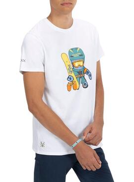 T-shirt El Pulpo Snowboard blanc pour homme