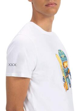 T-shirt El Pulpo Snowboard blanc pour homme