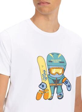 T-shirt El Pulpo Snowboard blanc pour homme