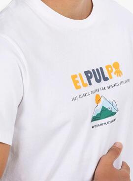 T-shirt El Pulpo Montagne blanc pour homme