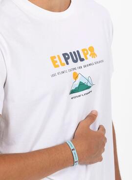 T-shirt El Pulpo Montagne blanc pour homme