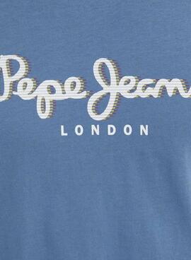 T-shirt Pepe Jeans Abel bleue pour homme