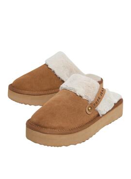 Sabots Pepe Jeans Dissy camel et beige pour femme