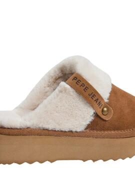 Sabots Pepe Jeans Dissy camel et beige pour femme