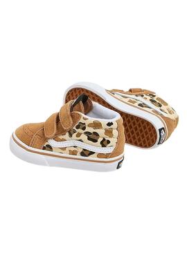 Chaussures Vans SK8 Mid Leopard camel pour fille