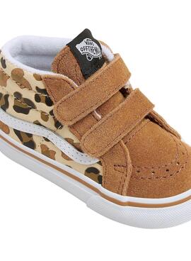 Chaussures Vans SK8 Mid Leopard camel pour fille