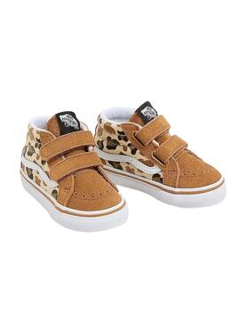 Chaussures Vans SK8 Mid Leopard camel pour fille