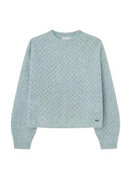 Pull Pepe Jeans Wilkie turquoise pour fille