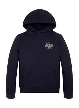 Sweat à capuche Tommy Hilfiger Puff bleu marine pour garçon