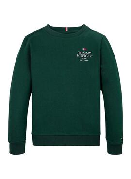 Sweat à capuche Tommy Hilfiger Puff vert pour enfant