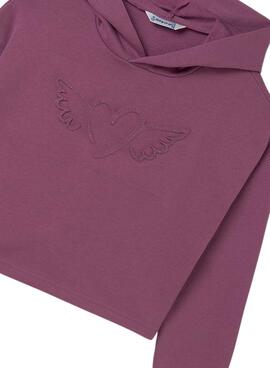 Sweat à capuche Mayoral Coeur Mauve pour fille