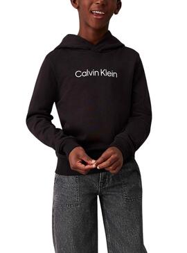 Sweat à capuche Calvin Klein Institutional Logo noir