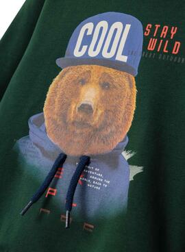 Sweat-shirt Name It Bear vert pour garçon