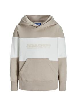 Sweat à capuche Jack and Jones Elegacy beige pour garçon