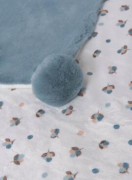 Couverture en laine Mayoral avec des pompons bleus pour bébé