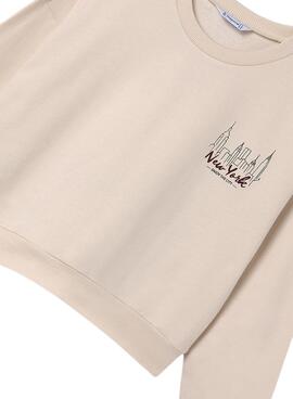 Sweat-shirt Mayoral New York Beige pour fille