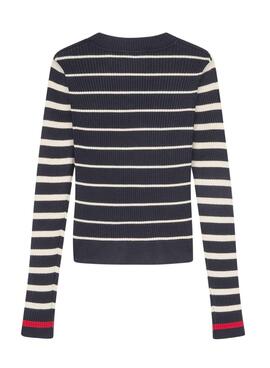 Pull Pepe Jeans Winfrey à rayures marine pour fille