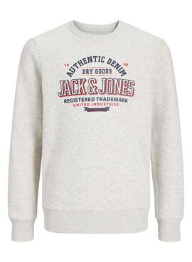 Sweat à capuche Jack and Jones Logo gris pour garçon